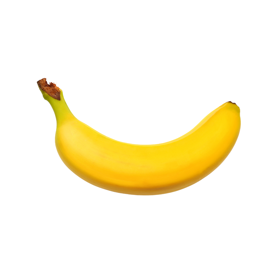 Yellow banana on a white background