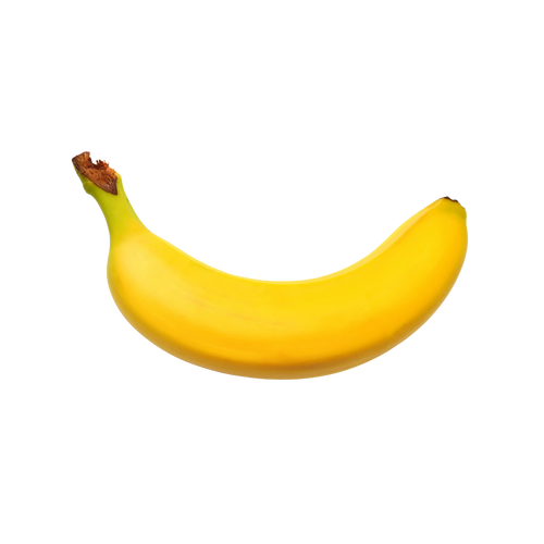 Yellow banana on a white background