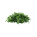 Pile of green artificial grass on a white background