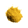 Yellow powder on a white background