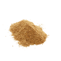 Pile of brown powder on a white background