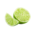 Sliced lime on a white background