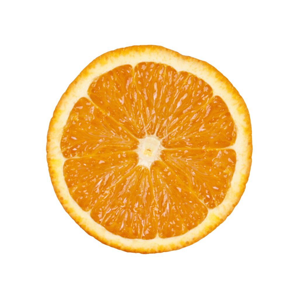 Sliced orange on a white background
