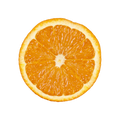 Sliced orange on a white background