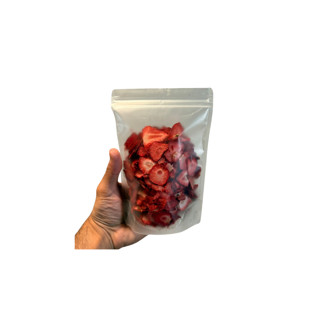 package of dried strawberry slices 