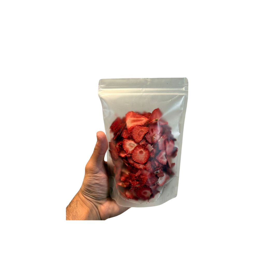 package of dried strawberry slices 